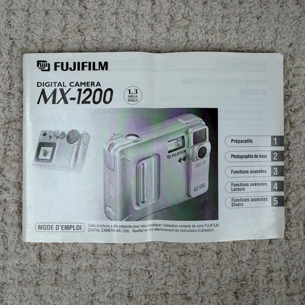 Fujifilm Digital Camera MX-1200 User Manual French Mode D'emploi Vintage Tech